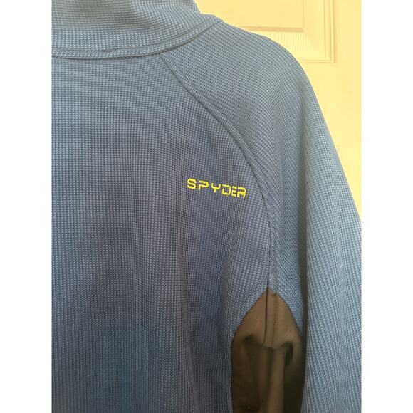 Spyder men’s blue and yellow quarter zip pullover, Size L - Picture 6 of 7